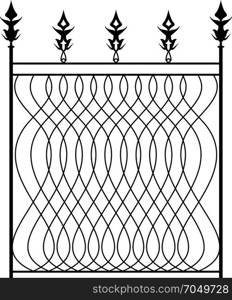 Wrought Iron Gate, Ornamental Design Vector Illustration