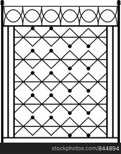Wrought Iron Gate, Ornamental Design Vector Illustration