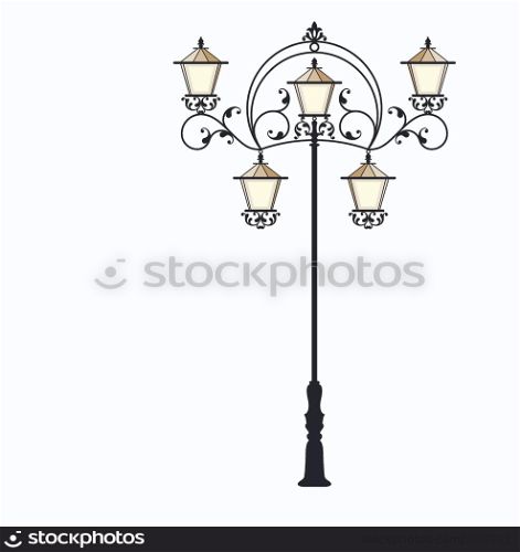 Wrought Iron Street Lamp Post