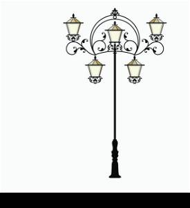 Wrought Iron Street Lamp Post