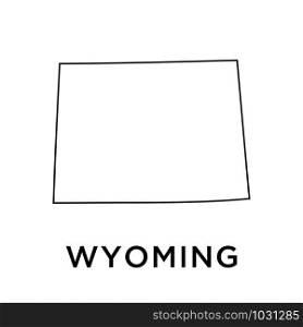 Wyoming map icon design trendy