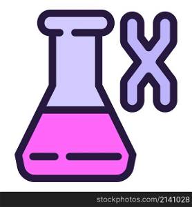 X bio flask icon outline vector. Genome dna. Human baby. X bio flask icon outline vector. Genome dna
