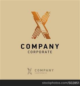 X company logo design with visiting card vector