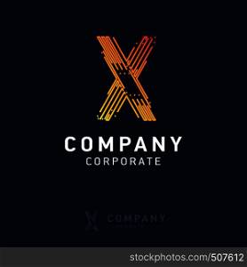 X company logo design with visiting card vector