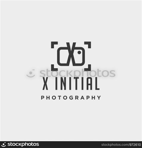 x initial photography logo template vector design icon element. x initial photography logo template vector design