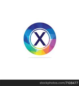 X Letter colorful logo in the hexagonal. Polygonal letter X