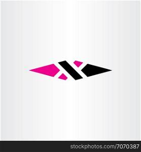 x letter logo black magenta icon element