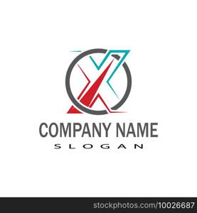 X Letter Logo Template vector icon illustration design