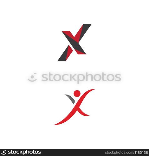 X Letter Logo Template vector icon illustration design