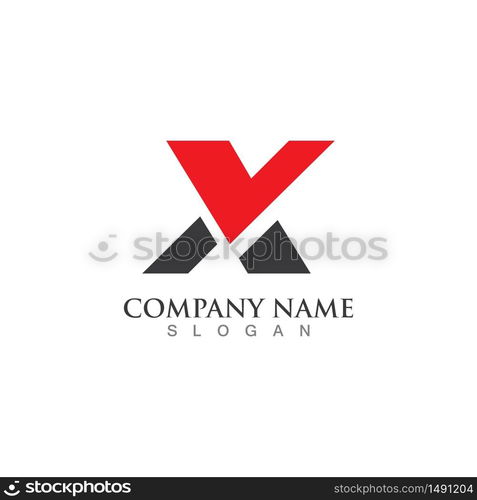 X Letter Logo Template vector icon illustration design