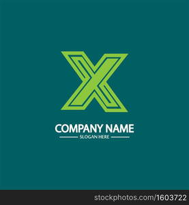 X Letter Logo Template vector icon illustration design