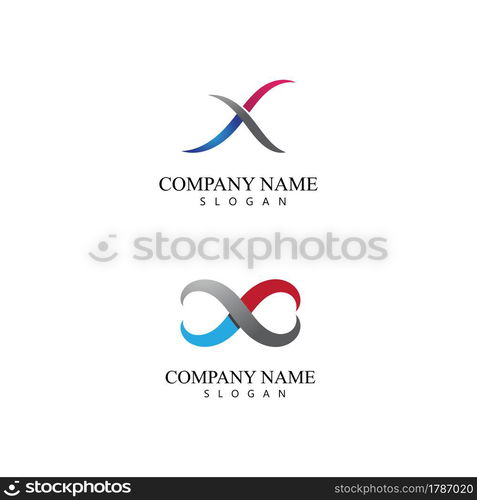 X Letter Logo Template vector icon illustration design