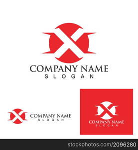 X Letter Logo Template vector icon illustration design