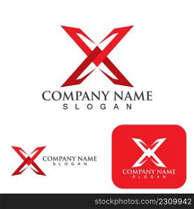 X Letter Logo Template vector icon illustration design