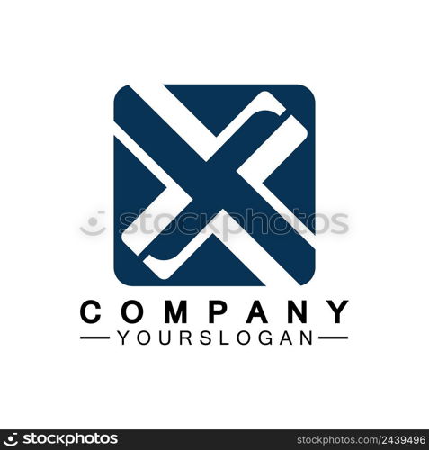 X Letter Logo Template vector icon illustration design