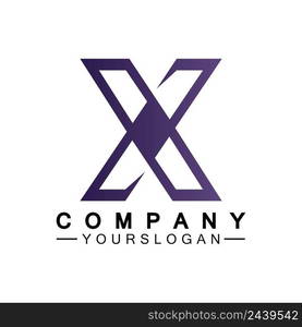 X Letter Logo Template vector icon illustration design