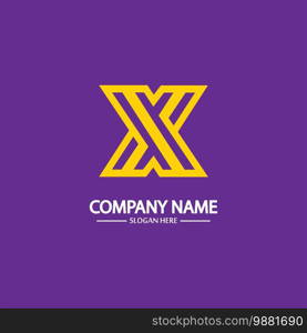 X Letter Logo Template vector icon illustration design