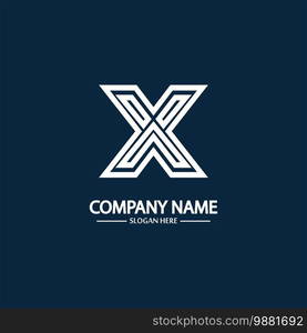 X Letter Logo Template vector icon illustration design