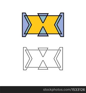 X letter minimalistic logo design. Vector illustration. Modern company branding template. X innitial letter unique style symbol.