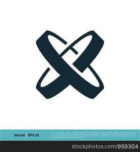 X Letter Rings Icon Vector Logo Template Illustration Design. Vector EPS 10.