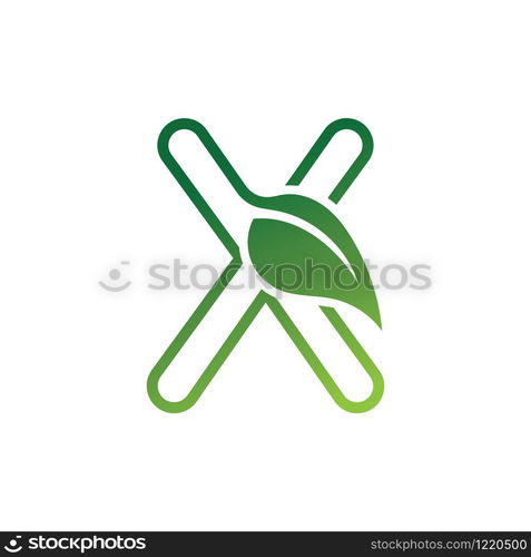 X Letter with leaf logo or symbol concept template design