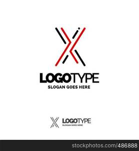 X Logo. Digital Logo template. Black and Red Logo template, Technology Brand Name Design. Creative Symbol Place for Tagline/slogan. Elegant Logo Design Template