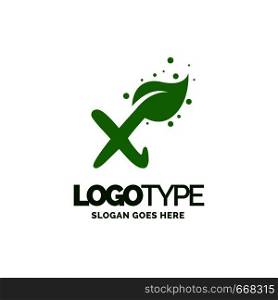 X logo with Leaf Element. Nature Leaf logo designs, Simple leaf logo symbol. Natural, eco food. Organic food badges in vector. Vector logos. Natural logos with leaves. Creative Green Natural Logo template.