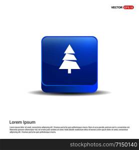 X-Mas Tree Icon - 3d Blue Button.