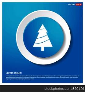 X-Mas Tree Icon Abstract Blue Web Sticker Button - Free vector icon