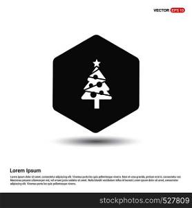 X-Mas Tree Icon Hexa White Background icon template - Free vector icon