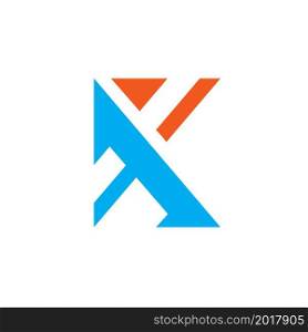 X OR k Letter concept design icon Vector Illustration template web