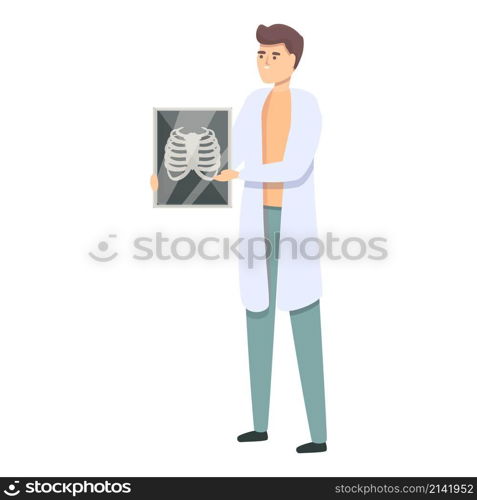 X-ray doctor icon cartoon vector. Xray skeleton. Hospital bone. X-ray doctor icon cartoon vector. Xray skeleton