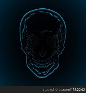 X-rays of the human skull. Vector illustration for your creativity. X-rays of the human skull. Vector illustration for your creativi