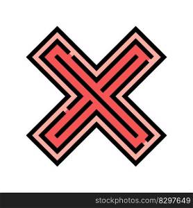 x reject color icon vector. x reject sign. isolated symbol illustration. x reject color icon vector illustration