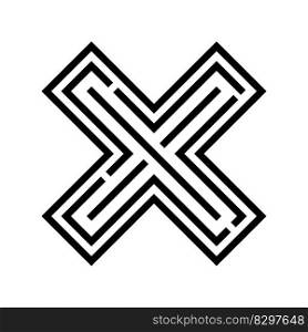 x reject line icon vector. x reject sign. isolated contour symbol black illustration. x reject line icon vector illustration
