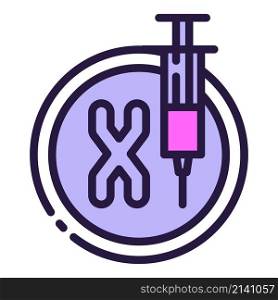 X syringe icon outline vector. Lab gene. Genetic dna. X syringe icon outline vector. Lab gene