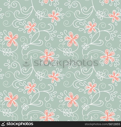 &#x9;Floral ornament. Vector illustration of summer background