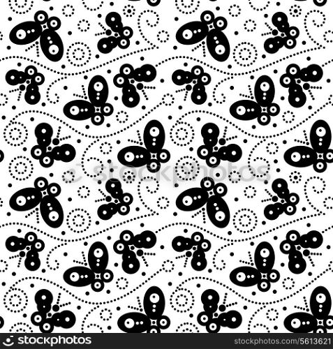 &#x9;Seamless pattern with butterfly
