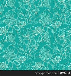 &#x9;Seamless wallpaper pattern with flowers