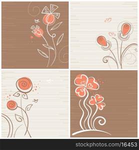 &#x9;Set of floral backgrounds