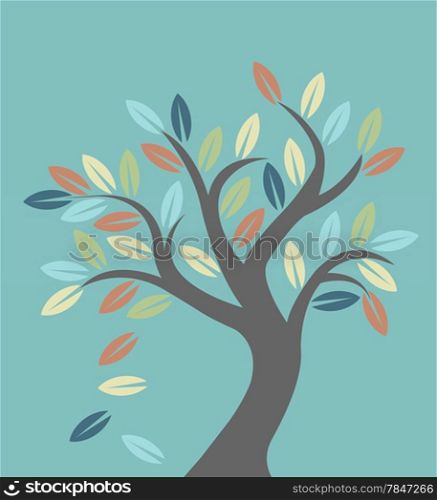 &#xA;Abstract autumn tree with leaves