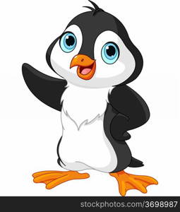 &#xA;Cartoon illustration of showing penguin on white background