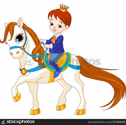 &#xA;Cute little prince riding on a horse