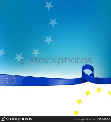 &#xA; european ribbon flag on sky background