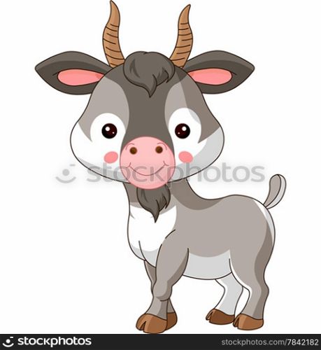 &#xA;Farm animals. Illustration of cute Goat