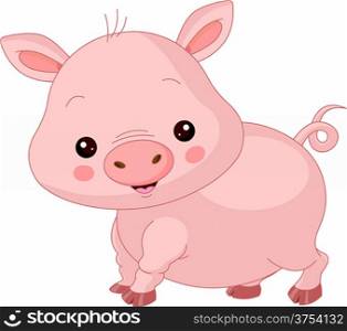 &#xA;Farm animals. Illustration of cute Pig&#xA;