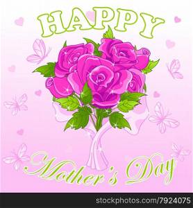 &#xA;Happy mother&rsquo;s day design with roses&#xA;