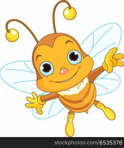 &#xA;Illustration of a Friendly Cute Bee Flying