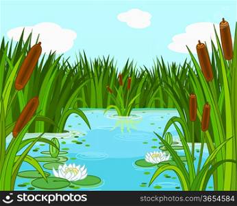 &#xA;Illustration of a pond scene
