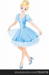 &#xA;Illustration of Cinderella wearing crystal slippers